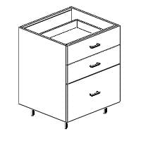 Drawer base cabinet line drawing